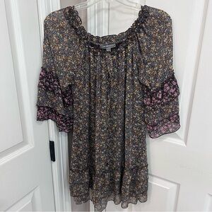 Bohemian American Rag Dress with Mixed Floral Print Size M Fairy Whimsy NWOT